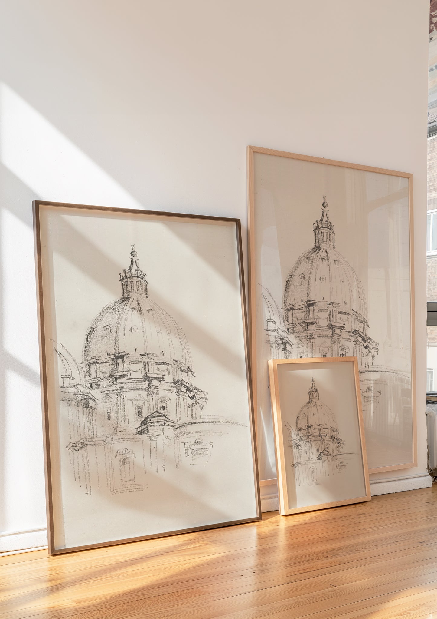 English cathedral sketch displayed as gallery-style wall art