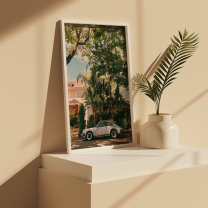 Angled shelf view of Havana Porsche art print
