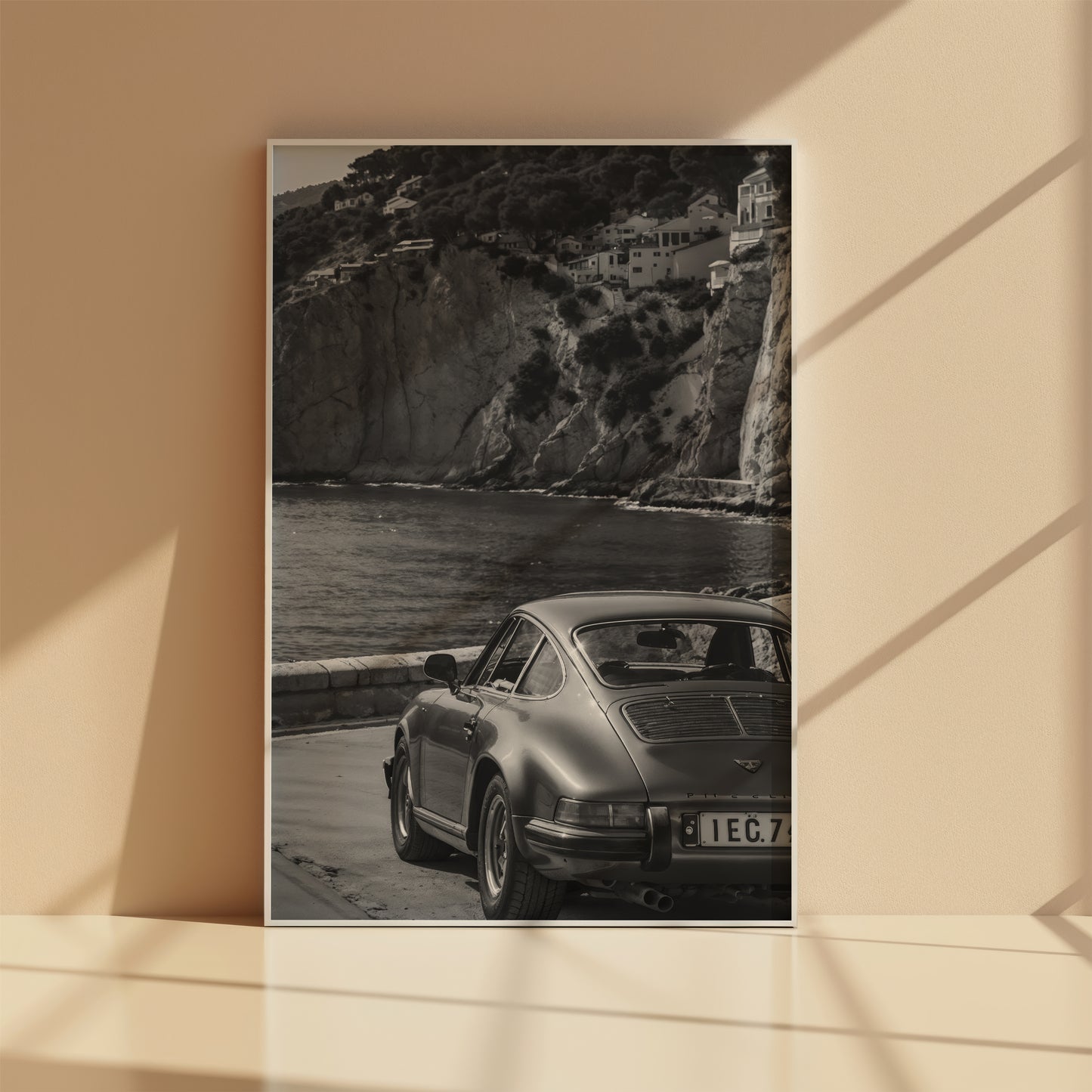 Menaggio Porsche print in classic black and white
